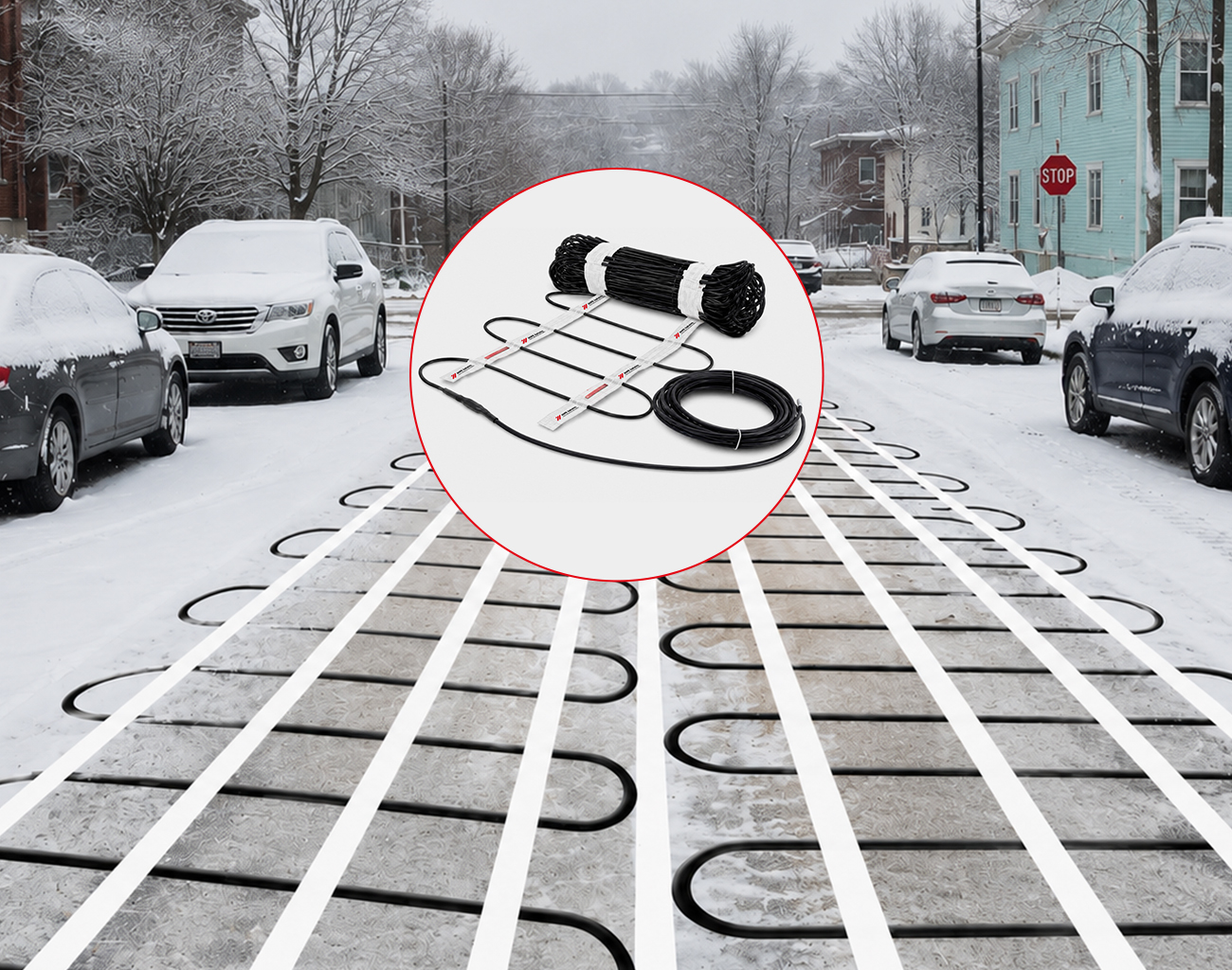 Asphalt Snow Melting Heating Cable & Mat